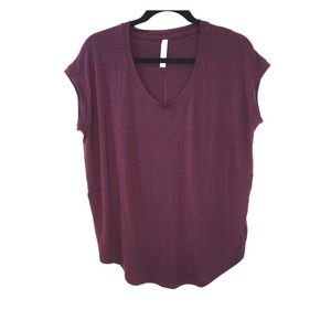 Athleta Burgundy Scoop Neck Oversized Top Size M